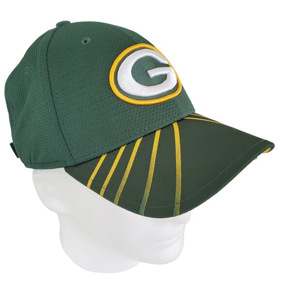 Green Bay Packer Football Cap Hat Adjustable Embroidered Air Vent Green & Gold - Picture 6 of 9